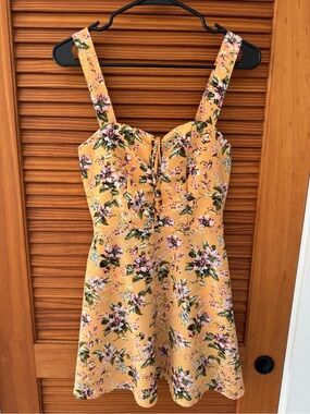 FLYNN SKYE Yellow Floral Sundress with Pink & Green Accents
